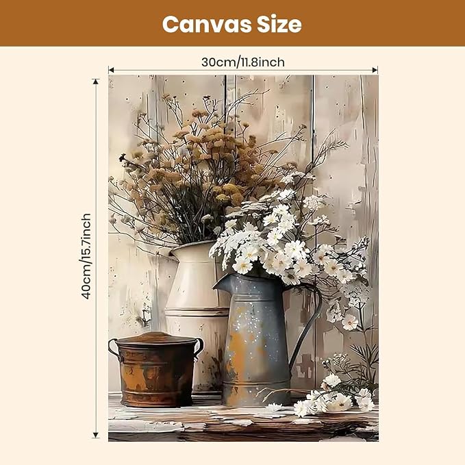 WUDWL Paint by Numbers for Adults and Kids, Painting by Number Kits On Canvas, Number Artist Paint by Number Kit Funny Flower Without Frame DIY Oil Painting Acrylic Paints, Home Wall Decor, 12x16in