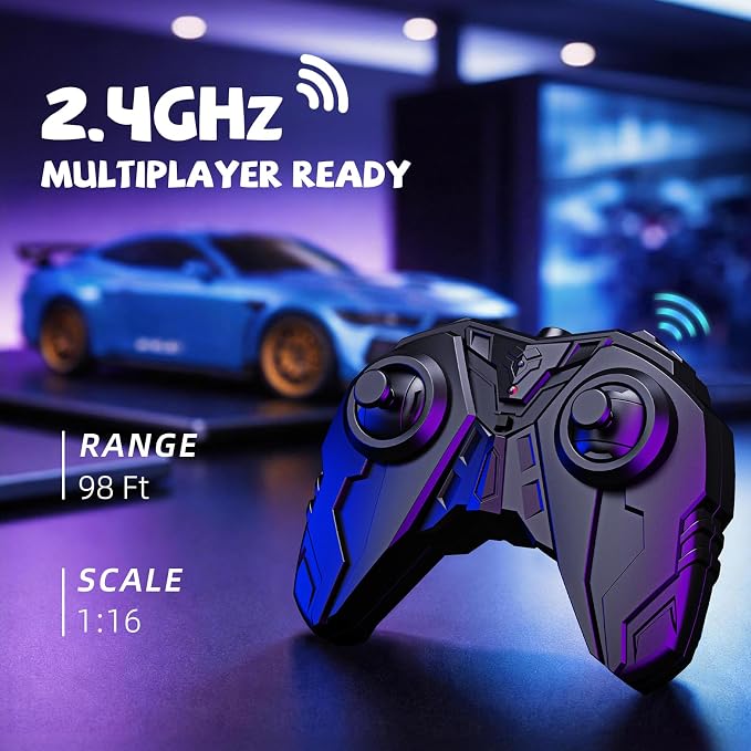 AEROQUEST Remote Control Car Ford Shelby Super Snake, Officially Licensed 1:16 Scale 2.4GHz RC Muscle Car with LED Headlights, 12KM/H Toy Vehicle, Gift for Boys & Girls 3-12