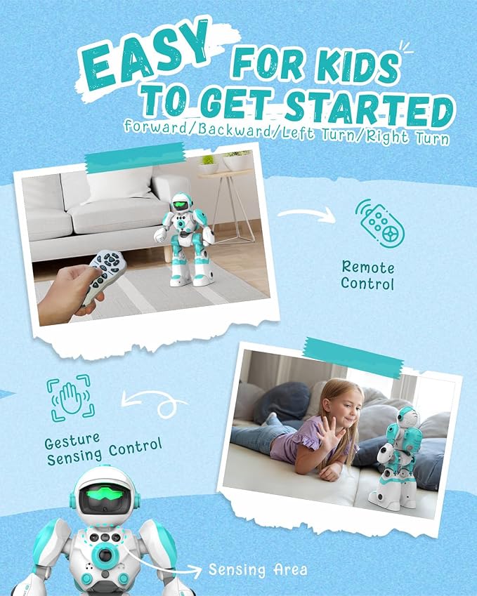 Toys for 3-8 Year Old Boys and Girls, Rechargeable Robot Toys for Kids with Recording Voice, Programming, Gesture Sensing, Singing, Dancing, RC Robot Birthday Gifts for Boys and Girls