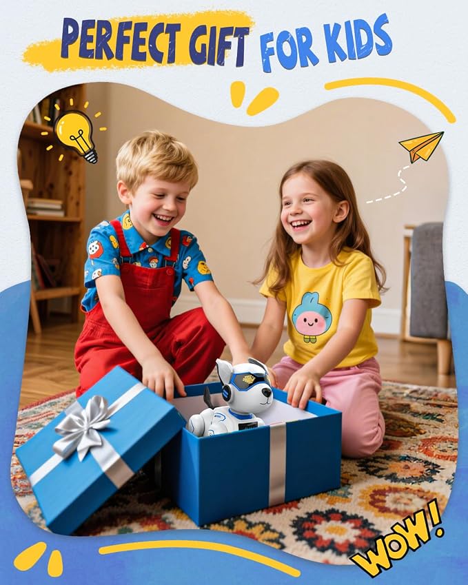 anysun Robot Dog Toy for Kids, Programmable Remote Control Robot Puppy with Voice & Touch Sensors, Dancing/Singing, Animal Sound Imitation, Smart Stunt Robot Pet, Robotic Dog for Kids (Royal Blue)