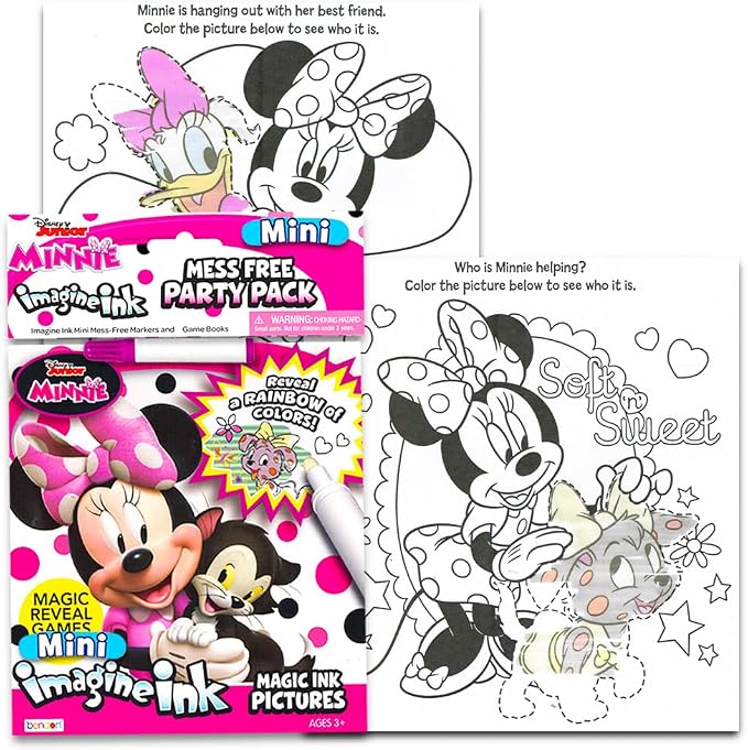12 Mess Free Imagine Ink Coloring Book Set for Kids - Bulk Bundle with 12 No Mess Coloring Books (Sonic, Bluey, Mickey, Minnie, Spidey, Peppa Pig)