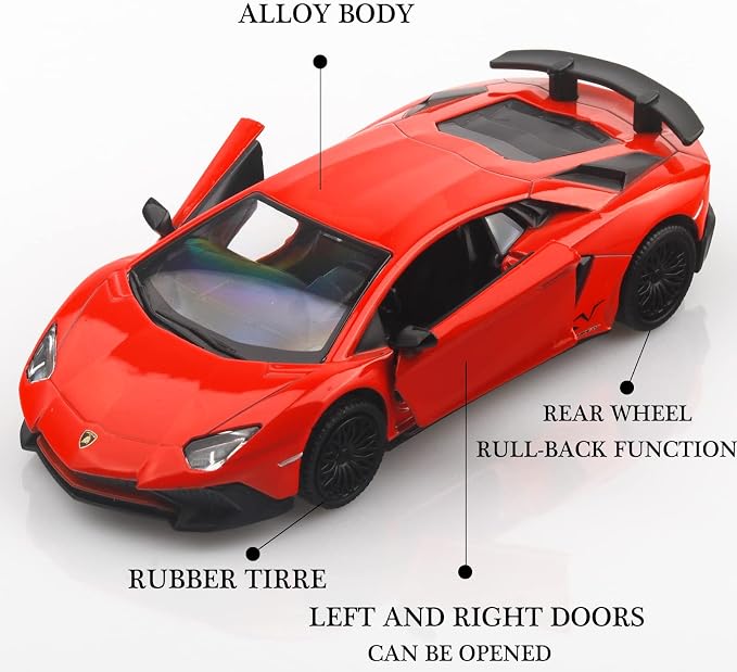 TOKAXI 1/36 Scale LP750-4 SV Diecast Cars Models,Pull Back Vehicles Toy Cars,Cars Gifts for Boys Girls