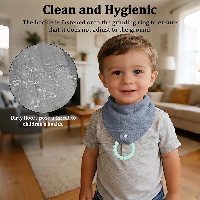 6-Pack Baby Bandana Drool Bibs & Teething Toys for 0-24 Months, Safety for Newborns and Toddlers