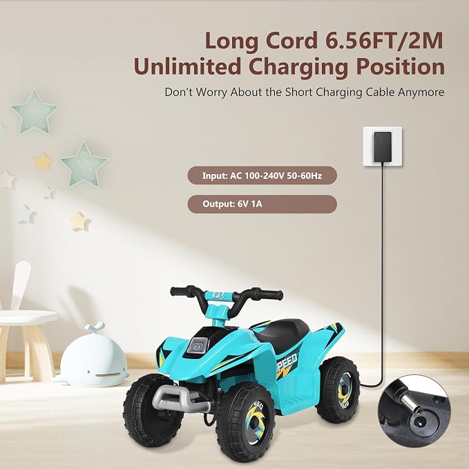 6V Battery Charger for Kids Ride On Cars Bumper Cars - Universal 6V Charger for Cocomelon, Lamborghini, Unicorn, Flybar, Monster Jam, Fire Truck Ride On Toys 6V Power Supply for Kid Trax