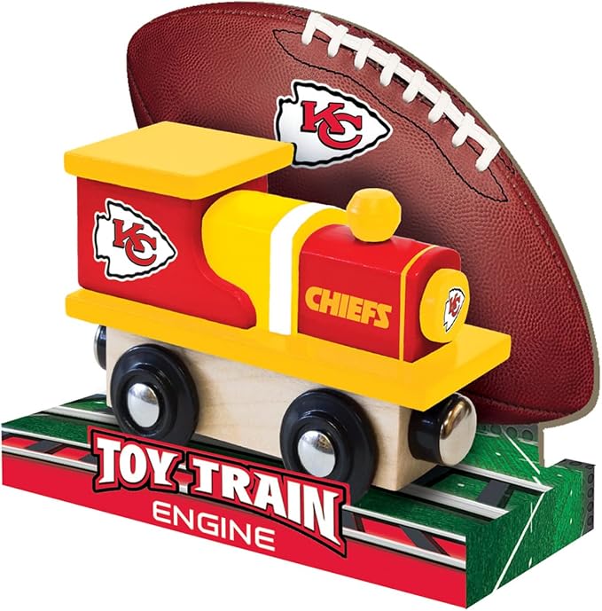 MasterPieces NFL Kansas City Chiefs Real Wood Toy Train, For Ages 3+