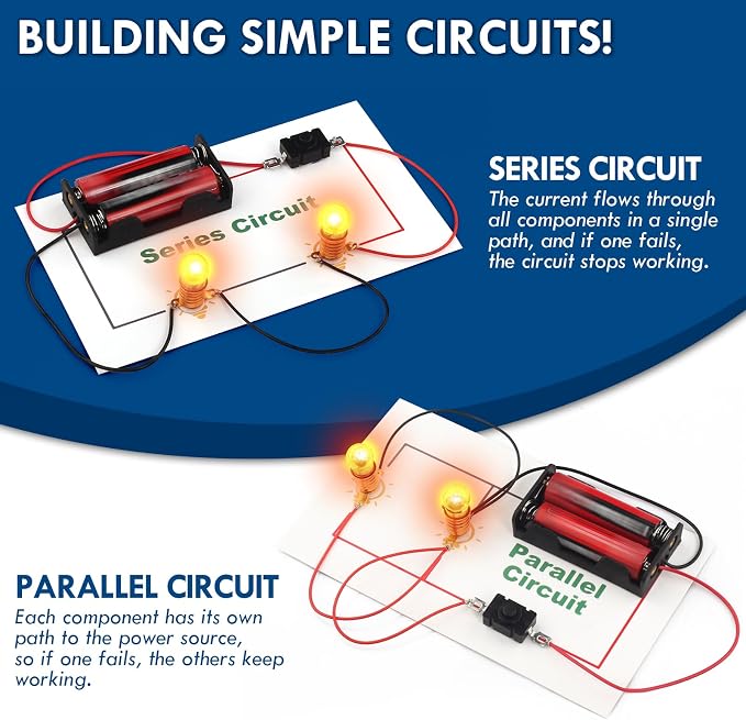 Science Circuit Kit Electricity for Kids, STEM Electrical Light Bulb Experiment, Electric Science Gifts Fair Project Kits Age 8-12, Fruit Energy Experiments Circuits Engineering Projects