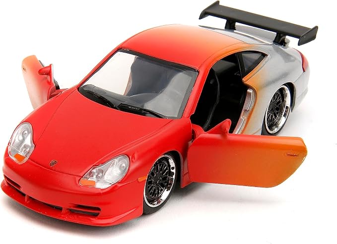Jada Pink Slips 1:32 W1 Porsche 911 GT3RS Die-Cast Car, Toys for Kids and Adults (Primer Red/Orange/Silver)