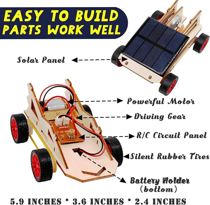 STEM Kits for Kids Ages 8-10-12-14, Science Experiments for Kids 9-12, Stem Building Toys for Boys Age 8-12, Solar Car Engineering Learning Toys Science Projects for Boy Birthday