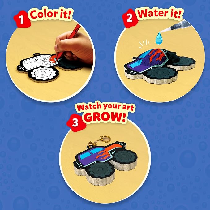 Skillmatics Aqua Puffs - 3D Art Kit, Just Boy Things, Mess-Free Paint by Number Craft for Kids, DIY Color & Inflate Activity, Travel Toys & Creative Gift for Ages 4, 5, 6, 7, 8, 9, 10