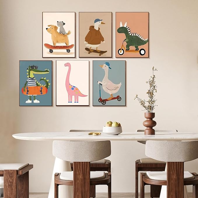 Paint by Numbers for Adults and Kids Beginner, 9 Pack Funny Cute Cartoon Animal Painting by Number Kits On Canvas, Number Artist Paint by Number Kit DIY Oil Painting, Home Wall Decor Gift 9.5X12 inch