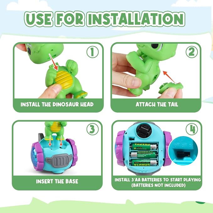 Dinosaur Robot Car Toy with Lights & Music, Toddler Toys 1-3, Dinosaur Universal Cars, Toys for 3 Year Old Boys Ages 2-4, Gifts for 1-3 4 5 6 7 Year Old Birthday Christmas