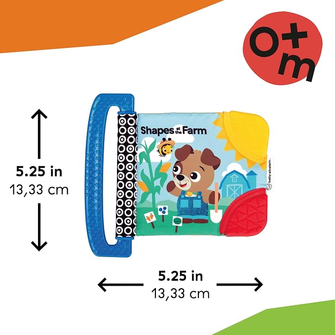 Baby Einstein Farm Explorers Shapes at The Farm Teether Book, Multisensory, Ages Newborn and Up