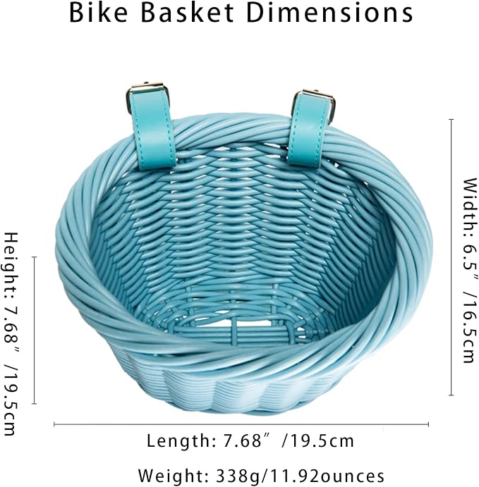 MEGHNA Woven Mini Bike Basket for Kid Bike Handlebar Bike Basket for Girl Boy for Scooter, Multi-Colors