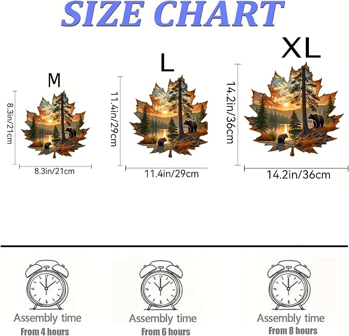 Wooden Puzzles, 205 Pieces Maple Leaf Jigsaw Puzzles, Unique Shaped Wooden Puzzle for Adults and Kids, Family Game (Maple Leaf, Royal)