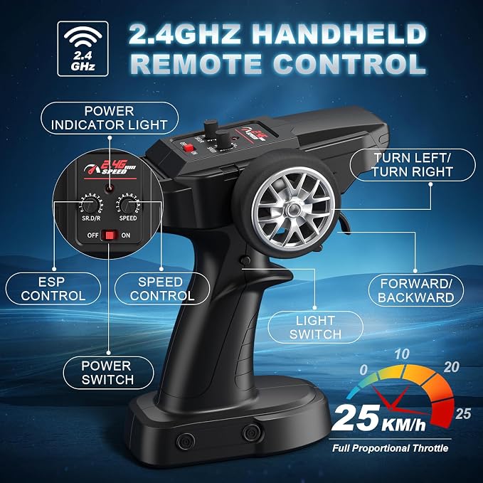 Lamborghini Remote Control Car, 1:24 Scale Officially Licensed Lambo Toy Car, 25KM/H High Speed Fast RC Drift Car with LED Light 2.4GHz Model Cars for Boys Girls Kids Adults Birthday Ideas Gift
