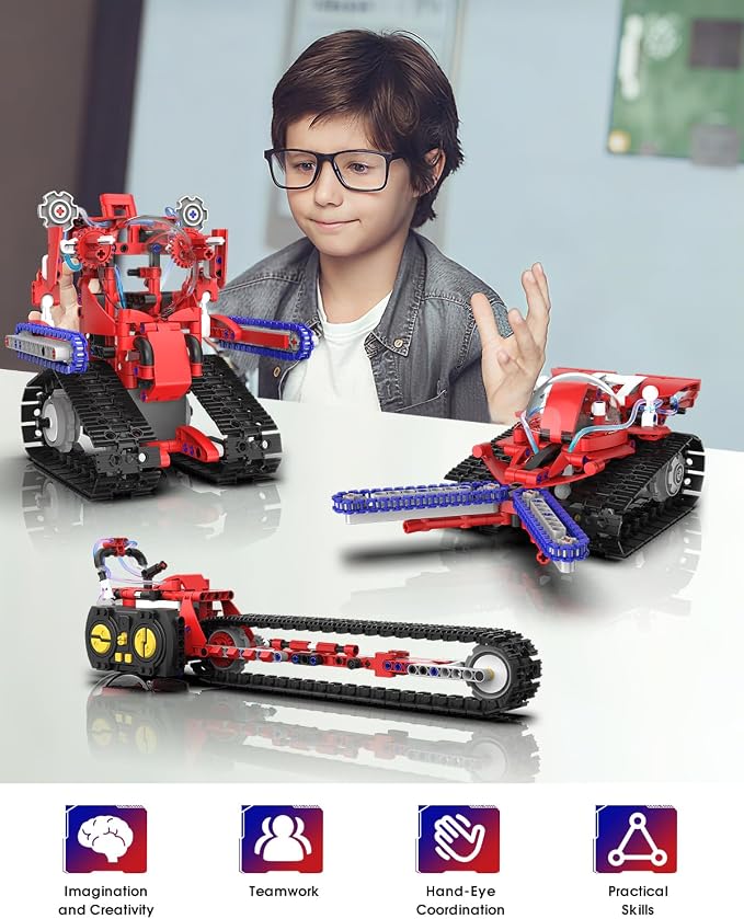 STEM Robot kit for Kids Ages 8-12, 5 In1 Science Building Blocks Kit | Remote & App Control Chainsaw Robot Toys, Technic Engineering Construction Sets for Kids 8 9 10 11 12 13 (429PCS)