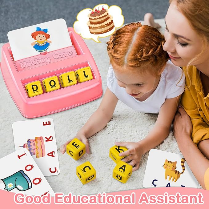 NARRIO Educational Toys for 3 4 5 Year Old Girl, Matching Letter Game Puzzles for Kids Ages 4-6, Preschool Learning Toys for Toddlers 2-4 Year Old Girl Gifts