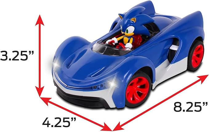 NKOK Team Sonic Racing 2.4GHz Radio Control Toy Car with Turbo Boost - Sonic the Hedgehog 601, Features Working Lights, Adjustable Front Wheel Alignment, Super Fun and Easy, Ages 6 and up