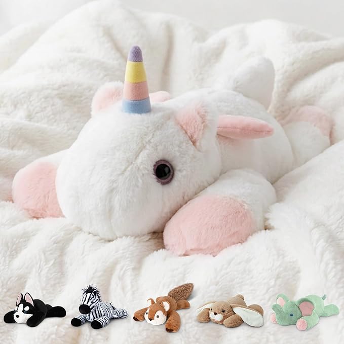 Niuniu Daddy 20" 3.3 lb Weighted Unicorn Stuffed Animal for Adults Kids, Giant Large Plush Toy, Soft Body Pillow for Sleeping, Huggable Gift for Everyday Comfort