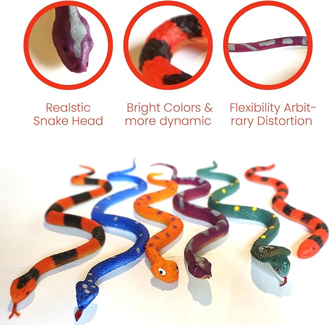 Color Changing Snake Toys, 6 Pack Stretchy Sensory Fidgets for Kids