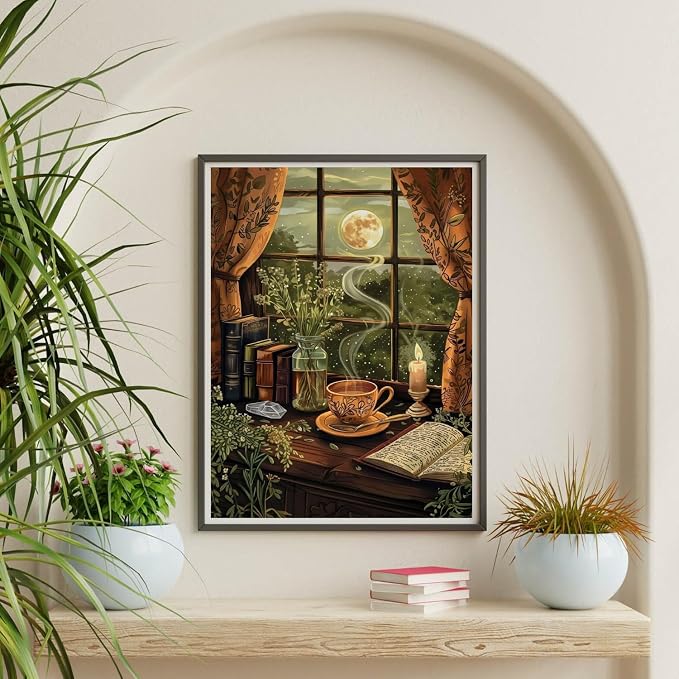 Fairyland JinWenn Paint by Numbers for Adults and Kids Beginner, Book Painting by Number Kits On Canvas, Number Artist Paint by Number Kit Oil Painting Acrylic Paints, Home Wall Decor Gift 12X16 inch
