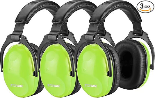 ZOHAN Kids Ear Protection 3 Pack, 25dB NRR Noise Cancelling Headphones for Kids, with Pillowy Pads, for Monster Truck, School, Autism, Sensory, Fireworks, Concerts, Events (Green*3)