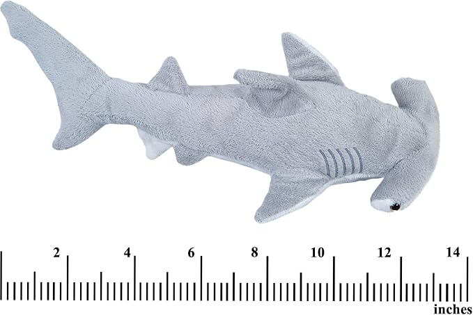 Bedwina Stuffed Animal Sharks - Pack of 2 Large, 14 inch Mako & 13 inch Hammerhead Plush Shark Toys, Stuff Animals Toy, for Baby Toddlers & Kids