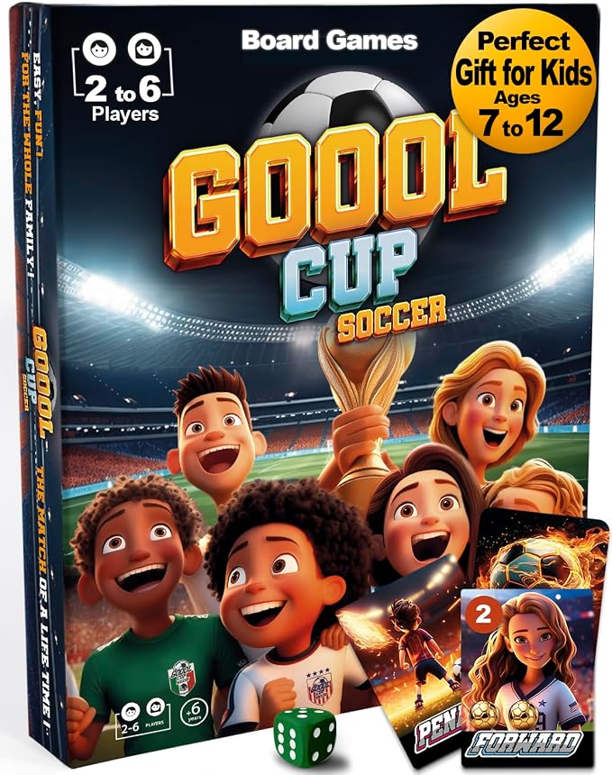Soccer Board Game – Card Games for Kids 8–12 – Soccer Gifts for Boys & Girls - Family Game Night - Soccer Card Game for Families - Perfect Christmas & Birthday Gift