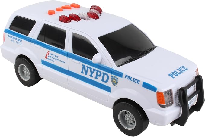 Daron NYPD Motorized Police SUV Toy – Official Licensed Patrol Truck with Lights & Sounds, Battery Powered Police Vehicle with Siren & Working Ladder for Kids Ages 3+