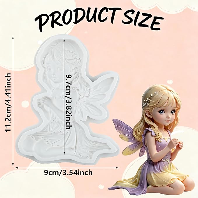 Flower Fairy Angel Silicone Molds Flower Fairy Angel Polymer Clay Mold for Jewelry Making Epoxy Resin Casting Air Dry Polymer Clay Crafts Tool