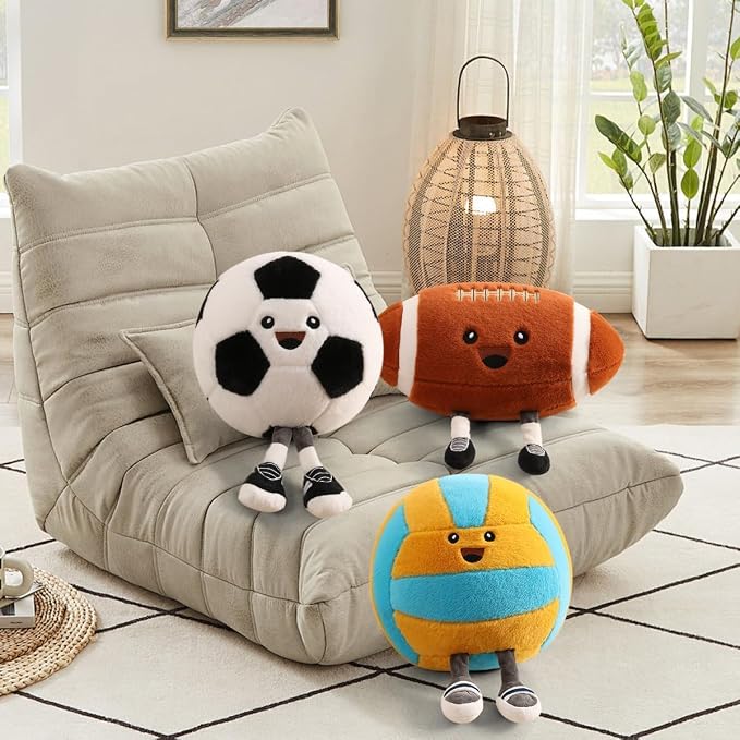 Funny Volleyball Plush with Legs – Cute Stuffed Animal Toy for Boys Girls, Volleyball Throw Pillow for Room Decor, Couch or Bed Volleyball Stuffed Animal Decor Gifts (Volleyball Pillow 11 Inch)
