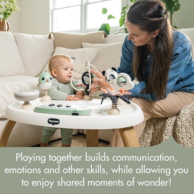 Tiny Love 5-in-1 Here I Grow Stationary Activity Center – Black & White Décor Collection, Black & White