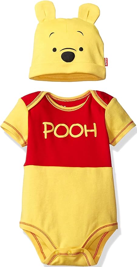 Disney Cosplay Baby Bodysuit and Hat Set Newborn to Infant Sizes (Newborn - 24 Months)