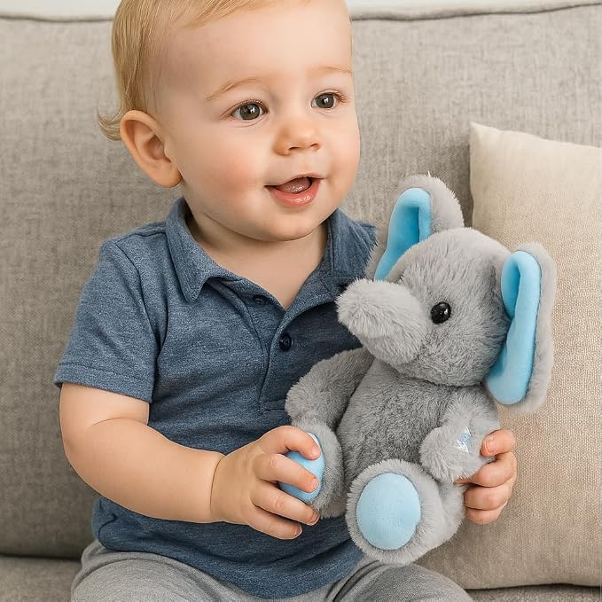 Talking Elephant Repeat What You Say Musical Stuffed Animal Shaking Singing Plush Toy Electric Interactive Animated Plushies Gifts for Kids Girls Boys
