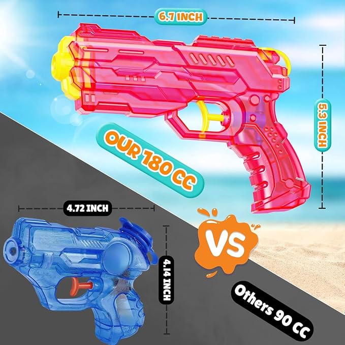 Water Squirt Guns Toys for Kids: Leakproof Super Water Gun for Boys Girls Adults - Small Outdoor Water Gun Toy for Pool Beach Swimming Summer Games Yard Party (2 Pack)