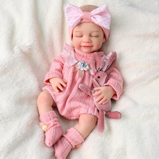 BABESIDE Silicone Baby Doll - 16" (Weight 4.9 Lb) Reborn Baby Dolls Silicone Full Body Anatomically Correct Weighted Bebe Reborn de silicona with Feeding Kit & Gift Box for Kids Age 3+