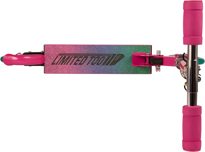 Limited Too Kick Scooter for Girls 5-12 Years, Light-Up Wheels, Glitter Deck, Adjustable Handlebar, Foldable 2-Wheel Kids Scooter, Holds up to 75 lb