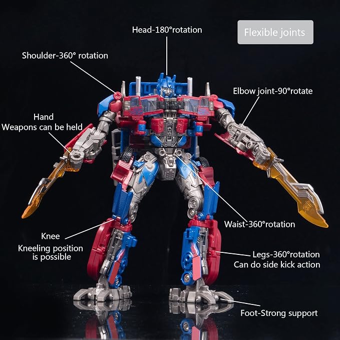 QCCX Car Robot Toys, Deformation Toy Cars, Action Figure with Two Extra Interchangeable Head - Part of Alloy