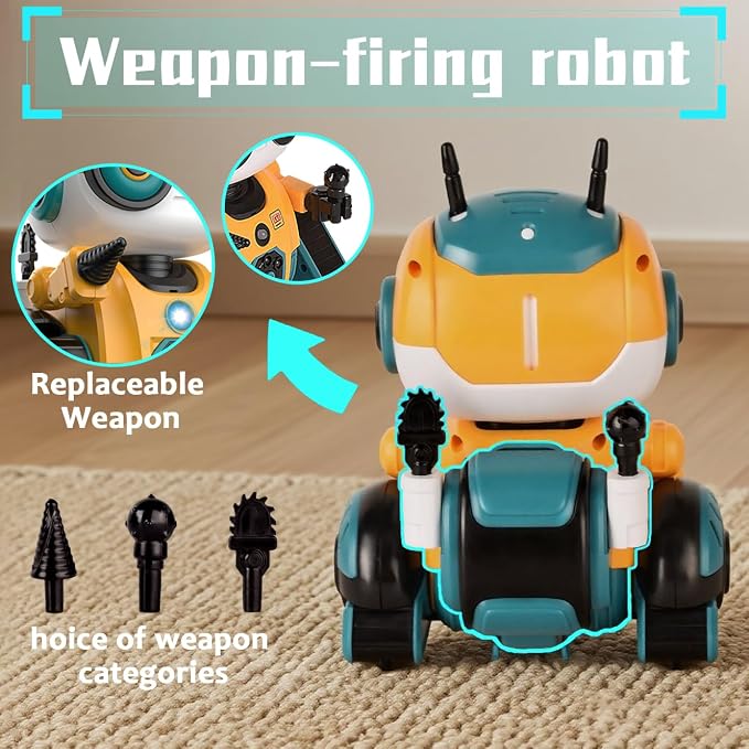 BYTEWAR Robot Toys, Rechargeable Remote Control Robot, with Intelligent Programming Function, Gesture Sensing, Auto-Demo,Music and Dance,Children's Birthday Gift(Yellow)