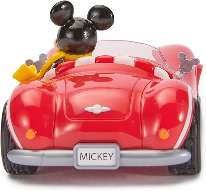 Disney Store Official Mickey Mouse's Vintage Remote Control Car for Kids - Glossy Red Convertible Roadster with Lights & Sounds, Fun RC Car - Mickey Mouse Toy for Boys & Girls