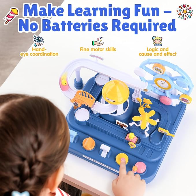 Magnetic Car Race Track for Toddler 3+ Educational Stem Toys Montessori Toys for 3 Year Old to Develop Motor & Thinking Skills Gift for Boy Girls