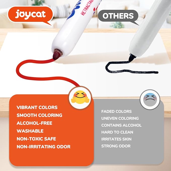 JoyCat Click & Draw Washable Markers for kids with Retractable Tips,40 Colors Markers Set,retractable marker for Toddlers Kids, Ideal arts & crafts supplies,coloring markers,Holiday Gifts for Kid.