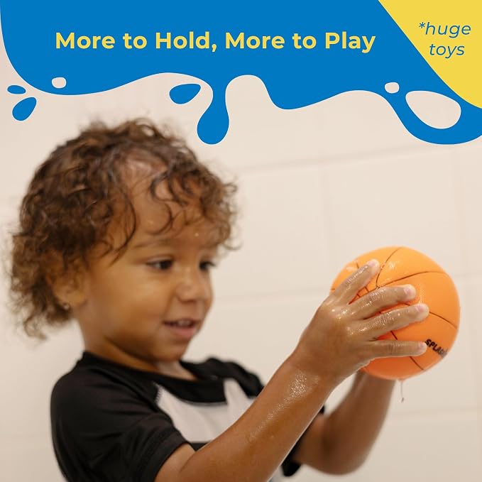 SplashEZ Baby Sports Bath Toys | Mold Free Bath Toys for Kids & Toddlers with No Hole for Water | Balls Set Ideal Size for Little Hands | Safe, Durable for Baby Tub Pool Fun for Boys Girls Ages 0 & Up