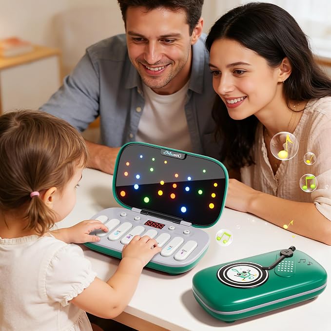 Piano for Kids, Kids Keyboard Piano Toy Music Rhythm Machine, 7 Modes Electronic Piano Toy with Glowing Piano Keys, Travel Toys Birthday Musical Learning Gift for 3 4 5 6 7 Year Old Toddler Girls Boys