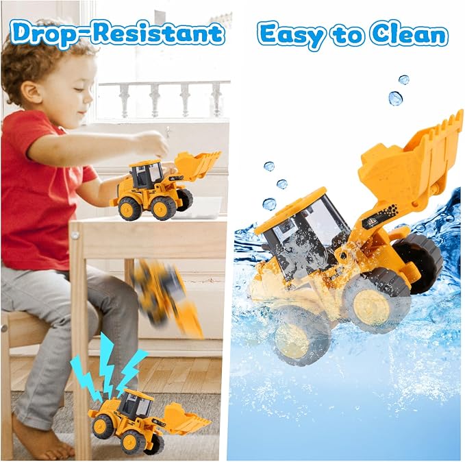 vusum Toddler Toys for Ages 2-4, Kids Toys for 1 2 3 Year Old Boy Girls,Dump Truck Cement Mixer Excavator Toy Cars Set, BPA Free, Phthalates Free, PVC, Outdoor Toddler Boy Toys Birthday