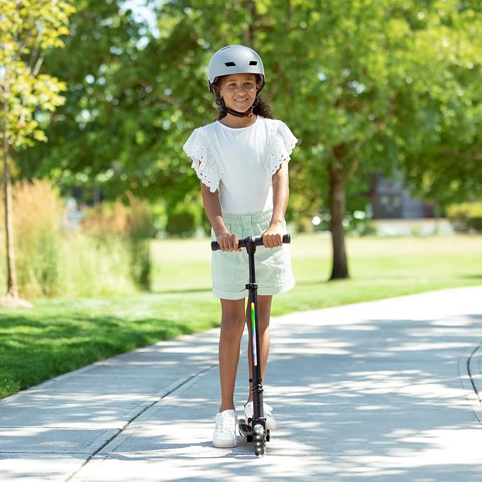 Jetson Mars 2-Wheel Light-Up Kick Scooter, Portable Scooter for Kids with Light-Up 4.6-Inch Wheels, Adjustable Handlebar Height, Foldable Design, Ages 5+