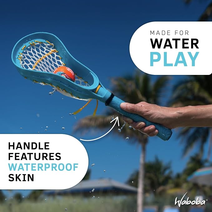 Waboba Mini Water Lacrosse Set Fun for Beach Games & Pool Games - Comes with a Original Water Bouncing Ball - Compact Size for Travel