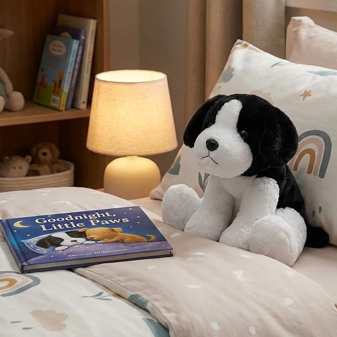 WEIGEDU Black White Beagle Sheepdog Border Collie Stuffed Dog Plush | For Kids Boys Girls Baby, Birthday Gift, Easter, Christmas Gift