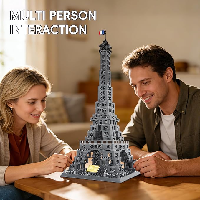 Eiffel Tower Building Set 976 Pieces Paris Architecture Model Kit with French Flag & Nameplate, Romantic France Landmark Souvenir Gift 3D Construction Puzzle for Adults & Teens