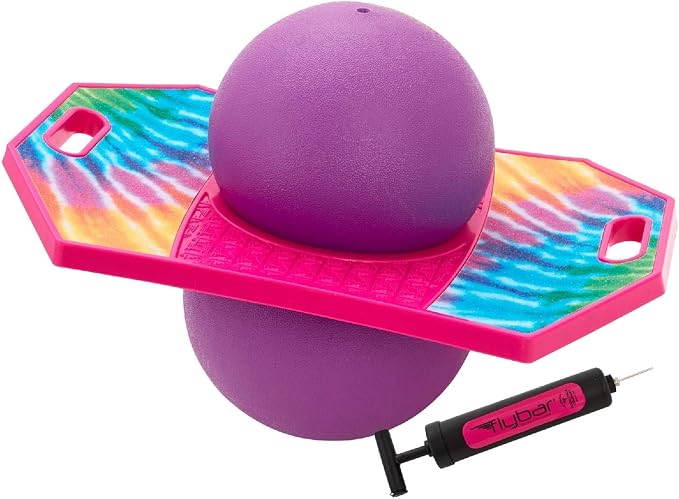 Flybar LED Pogo Trick Ball for Kids Balance Bounce Board w/Anti-Slip Deck